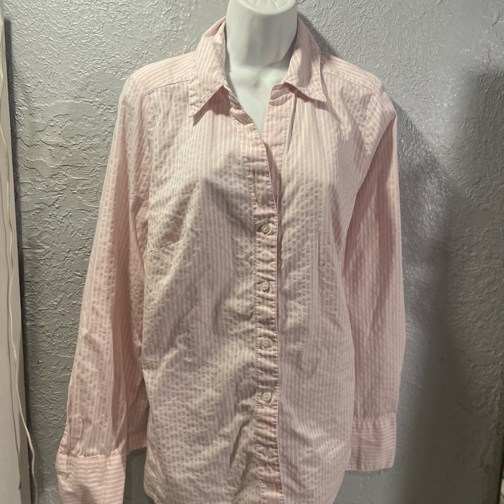 Lane Bryant Light Pink Striped Shirt